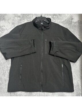 Weatherproof Softshell Jacket Mens XXL Black Fleece Lined Full Zip Outdoor Coat
